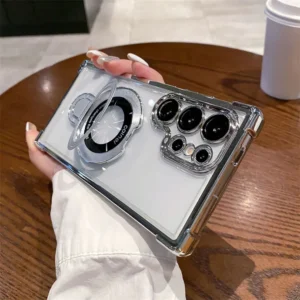 Electroplated Transparent Four Corners Anti-Drop Phone Case for Samsung ~ SPS061